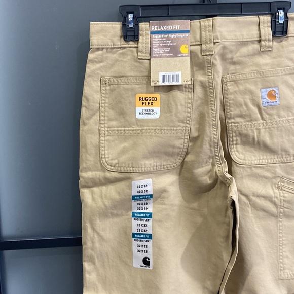 Carhartt Relaxed Fit Rugged Flex Rigby Khaki Dungaree 32x32. NWT! - Picture 6 of 9